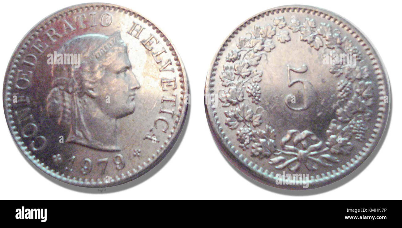 5 CT 1979 può riferirsi a una moneta da collezione, a un articolo postale o a un evento o artefatto specifico del 1979. È necessario un ulteriore contesto per chiarirne il significato. Foto Stock