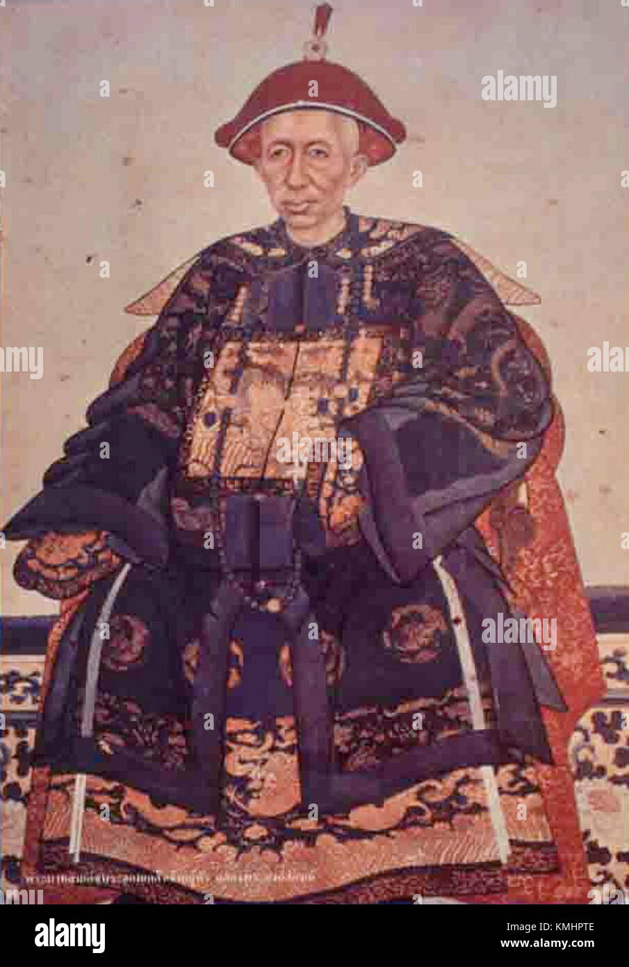 Re Mongkut del Siam, noto anche come re Rama IV, è raffigurato in un'uniforme cinese, che riflette le sue interazioni diplomatiche con la Cina e l'influenza delle culture straniere durante il suo regno nel XIX secolo. Foto Stock