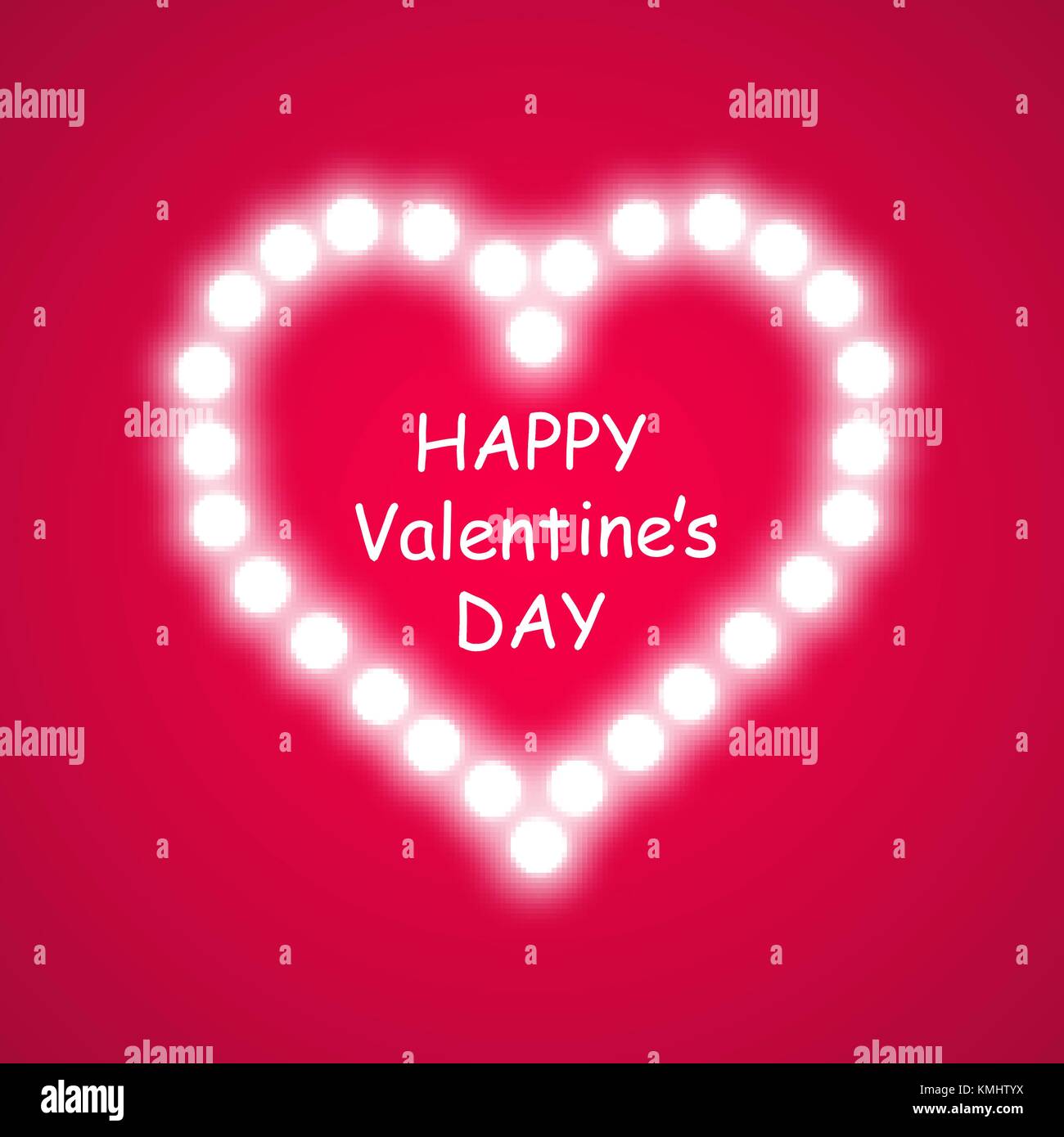 Cuore delle lampade su uno sfondo rosa. il giorno di san valentino card. cuore con iscrizione ti amo. illustrazione vettoriale Illustrazione Vettoriale