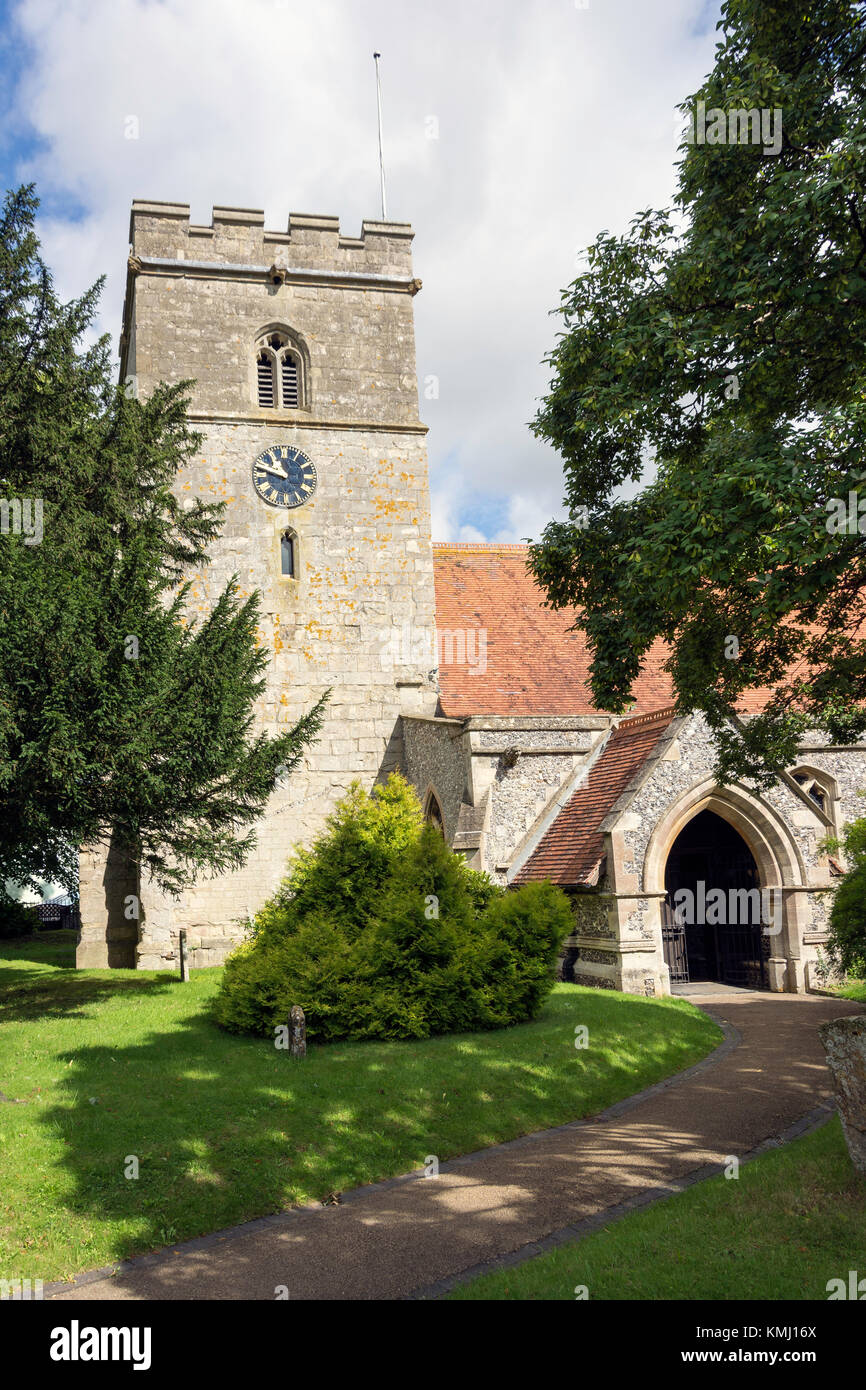 La Chiesa Parrocchiale di San Leonardo, Pyrton Lane, Watlington, Oxfordshire, England, Regno Unito Foto Stock