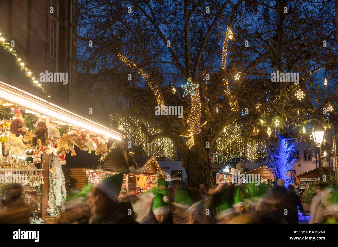 Sessione plenaria a Strasburgo dal mercatino di Natale-Marché de Noël à Strasbourg Foto Stock