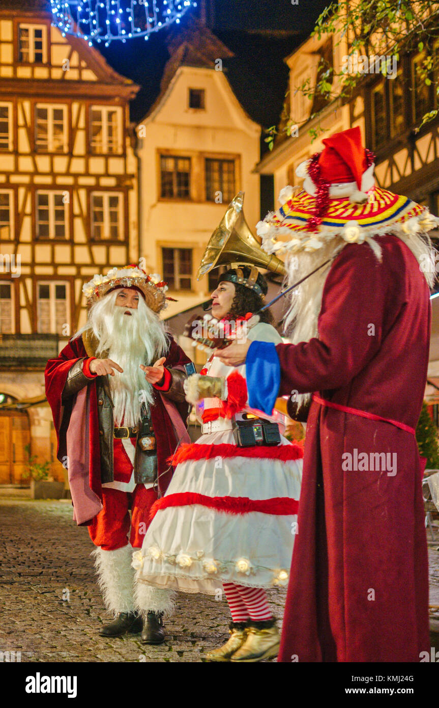 Sessione plenaria a Strasburgo dal mercatino di Natale-Marché de Noël à Strasbourg Foto Stock