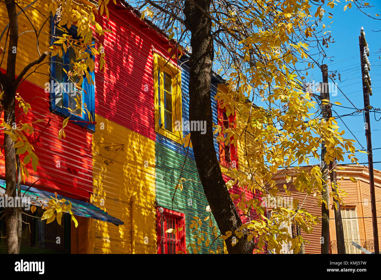 Colorate di ferro ondulato edifici, la Boca, buenos aires, Argentina, Sud America Foto Stock
