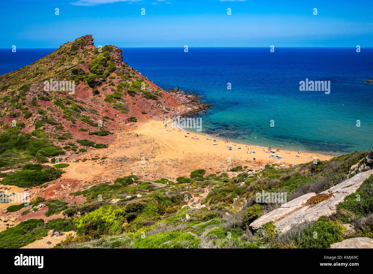 Cala Pilar Beach. Ciutadella de Menorca comune. Minorca. Isole Baleari. Spagna Foto Stock