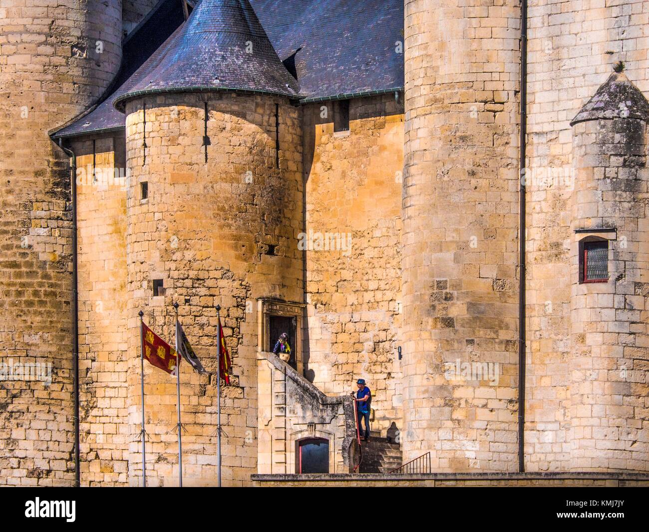 La Francia. Poitou Charente. Castello Medioevale situato,XII - XIVc.,, a Niort. Foto Stock