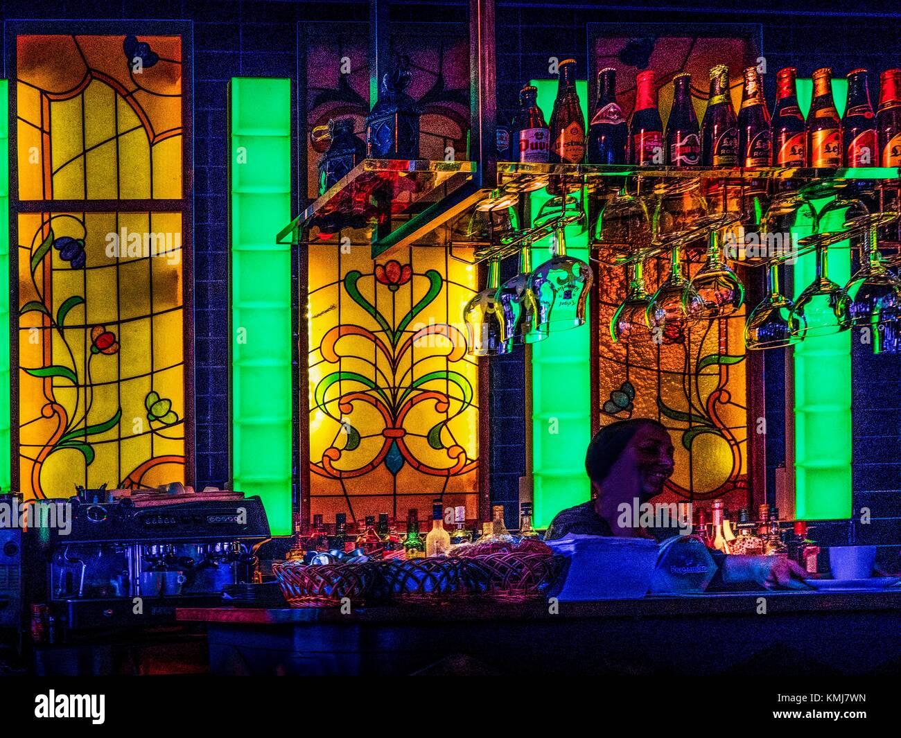 Il Belgio. Art Deco bar 'La Coupole" a Bruxelles. Foto Stock