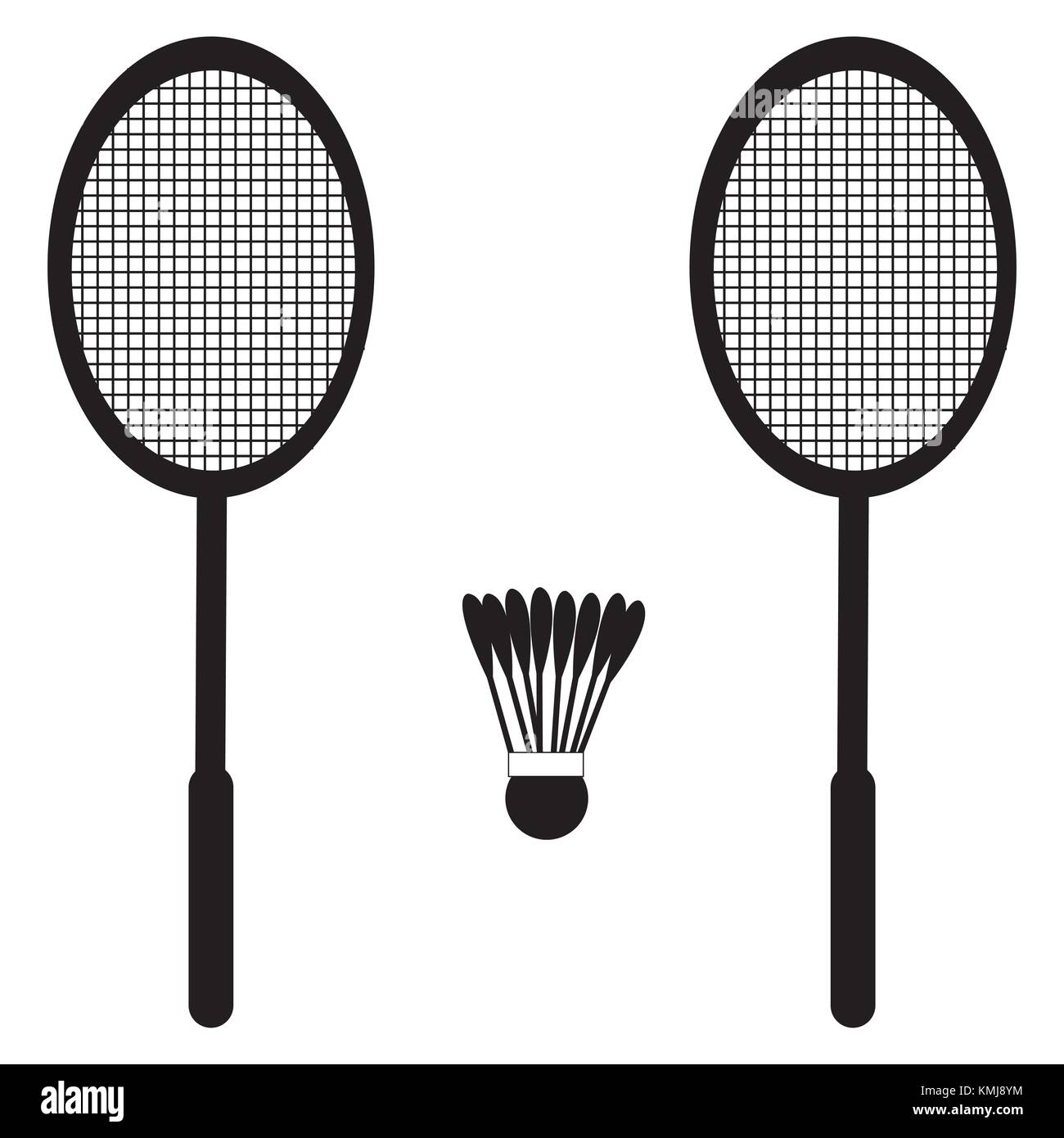 Set di vettore di badminton racchette e navette Illustrazione Vettoriale