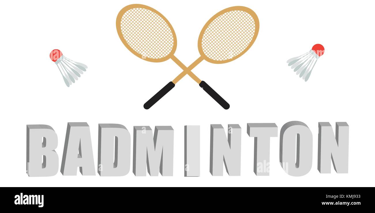 Set di vettore di badminton racchetta e navette Illustrazione Vettoriale