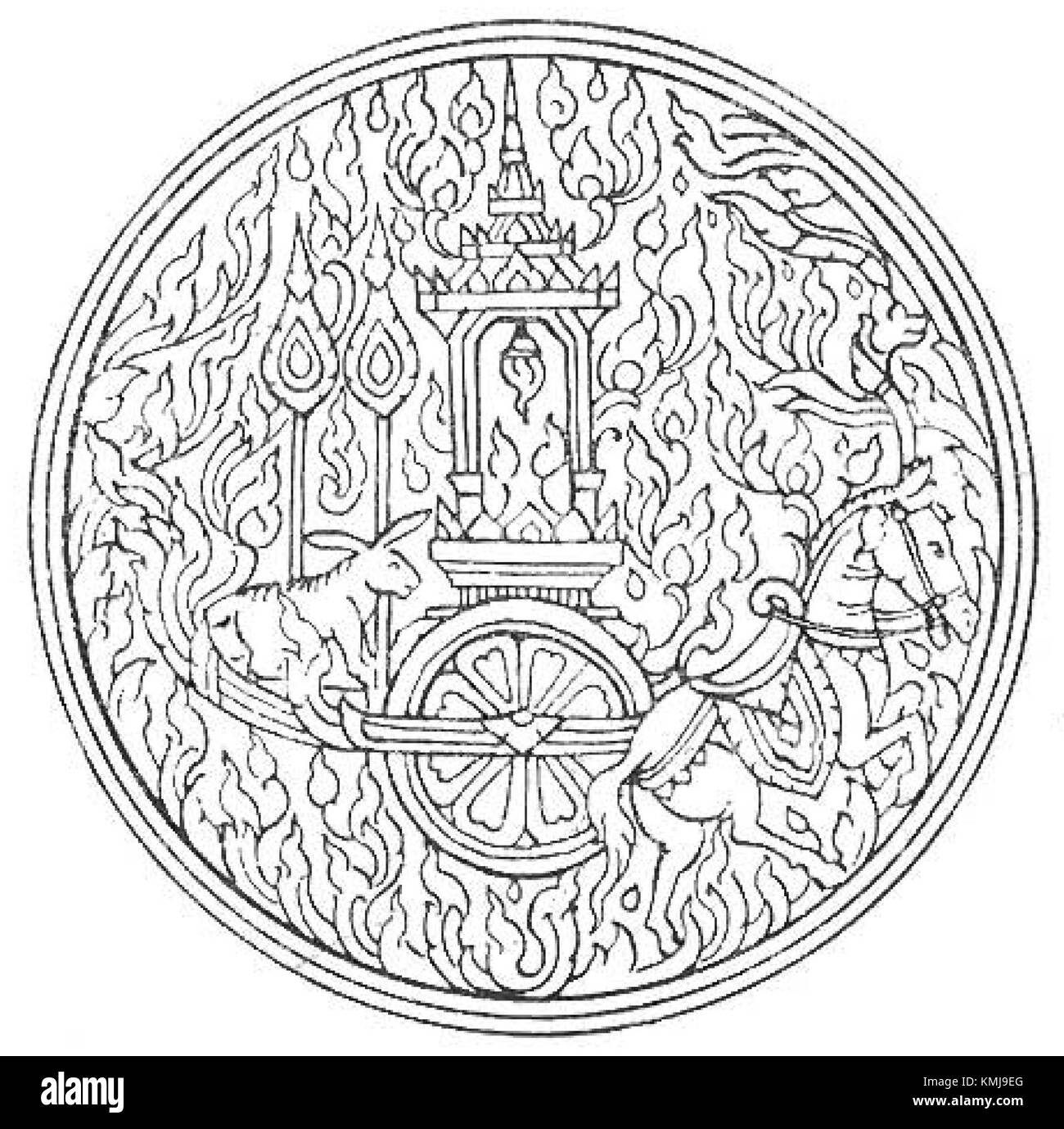 Un'immagine intitolata "Lanchakon - 034", che raffigura una scena di festival tradizionale, enfatizzando le celebrazioni culturali. Foto Stock