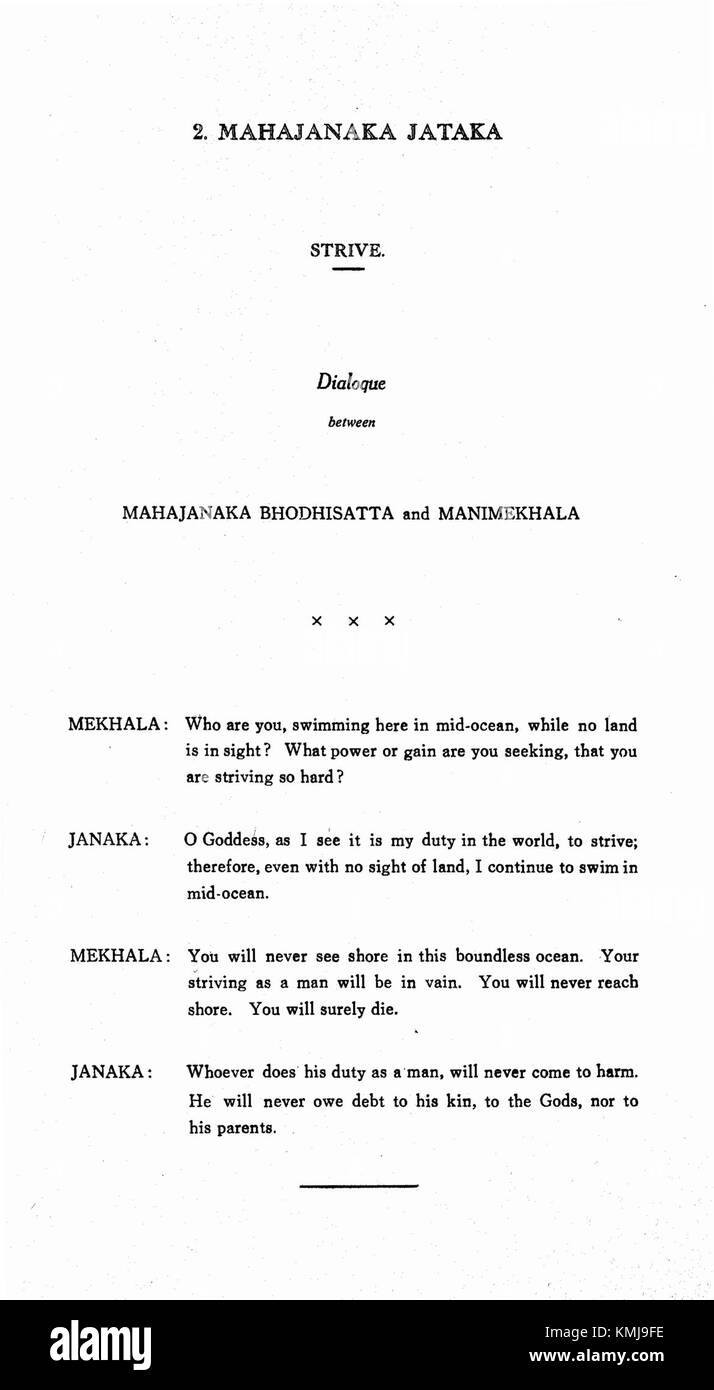 Jataka si riferisce a una raccolta di storie della tradizione buddista, che illustrano le vite precedenti del Buddha. Questa voce si riferisce a uno dei racconti di Jataka, esplorando il suo significato spirituale. Foto Stock