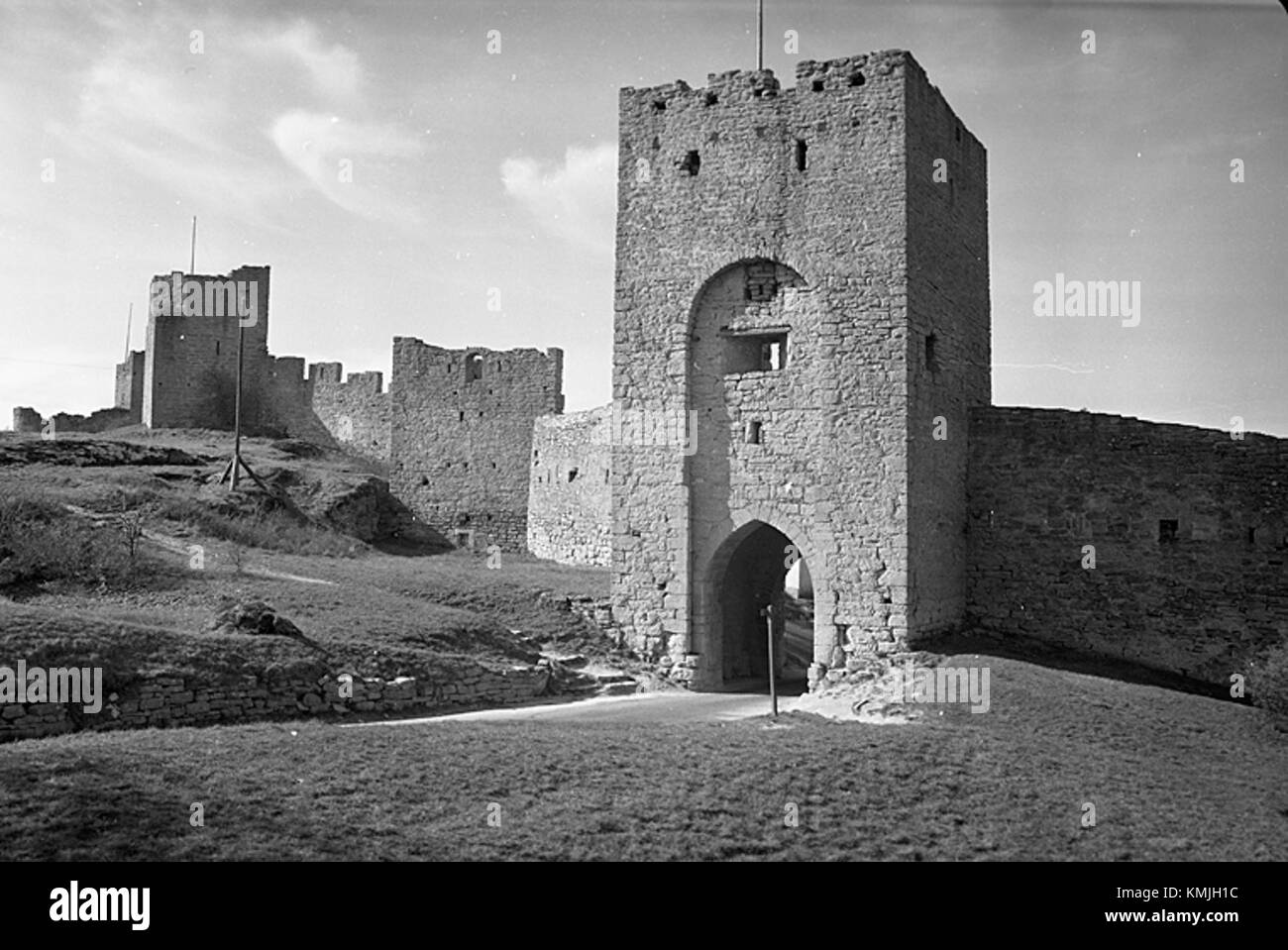 Il Visby Ring Wall (Visby ringmur) è un muro difensivo medievale situato a Visby, in Svezia. Questa struttura ben conservata è un sito patrimonio dell'umanità dell'UNESCO, che offre uno sguardo alle fortificazioni storiche della regione. Foto Stock