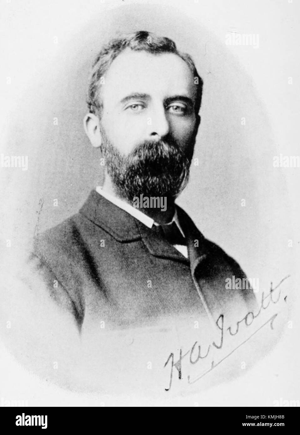 Questo ritratto di Henry Alfred Ivatt, creato da Bird nel 1910, raffigura il famoso ingegnere britannico. Ivatt è noto per i suoi contributi alla progettazione di locomotive a vapore, in particolare per il suo lavoro con la London and North Western Railway. Foto Stock