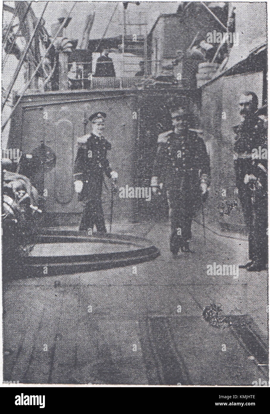 Il presidente del Brasile è a bordo della nave *Uruguay*, una nave notevole per visite di stato e diplomazia internazionale durante il periodo. Foto Stock