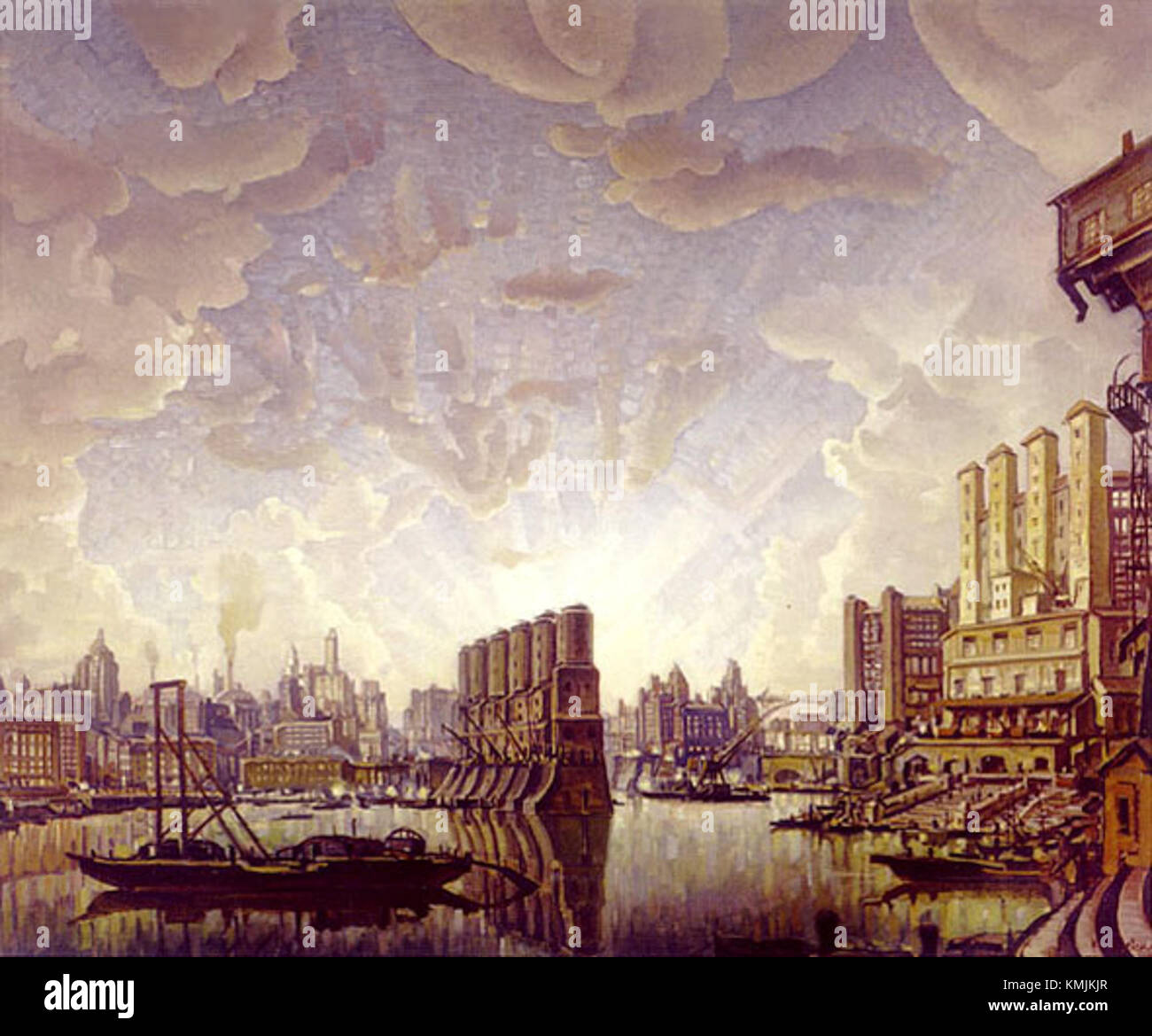 Il porto di Bogaevsky è una struttura marittima situata in Russia, nota per la gestione delle merci e la posizione strategica sulla costa. Funge da importante hub per il commercio e la logistica, facilitando il trasporto di merci nella regione. Foto Stock