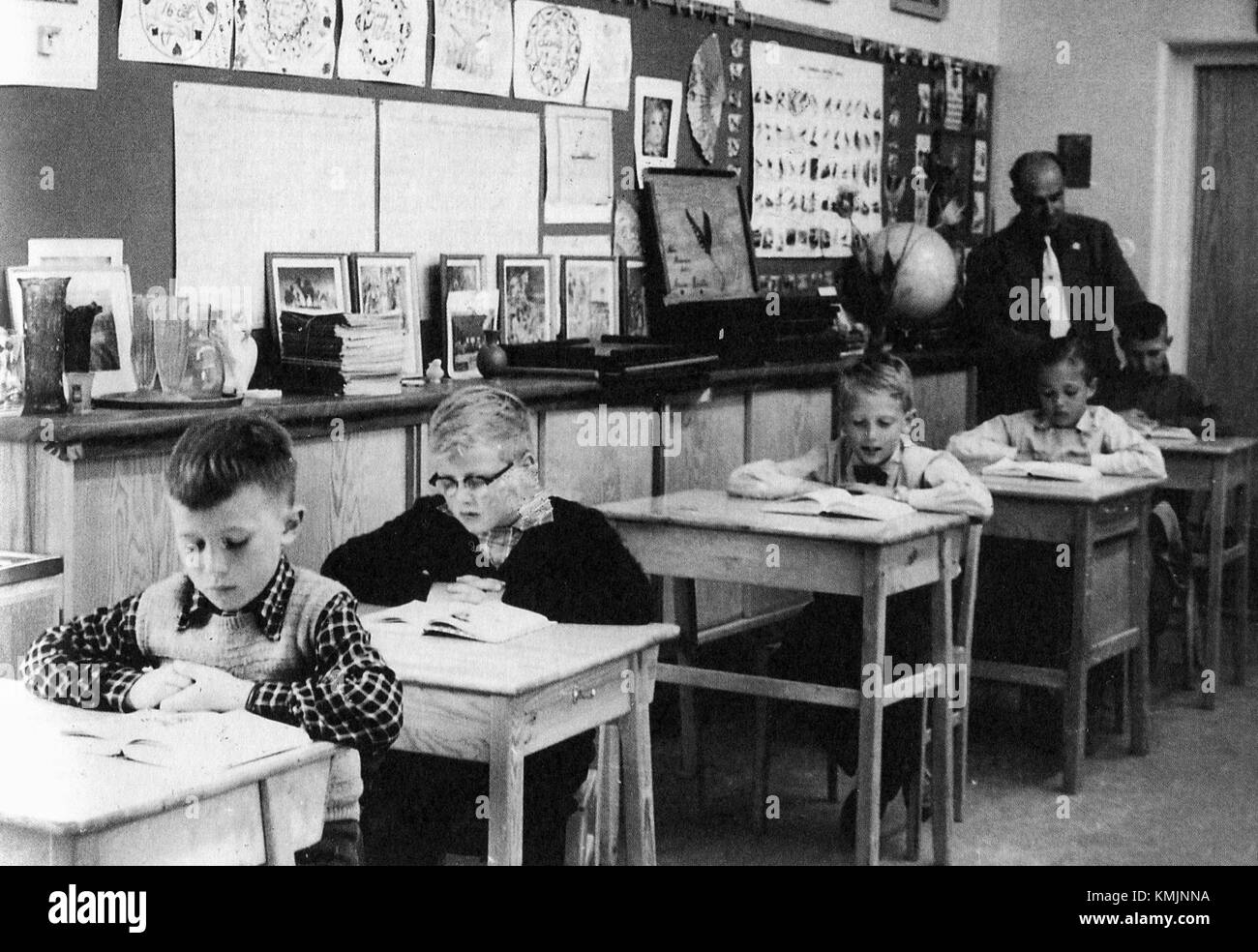 Stora Vika skola 1950-tal Foto Stock