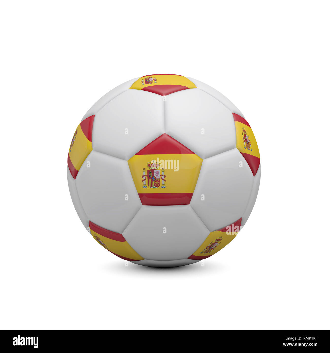 Calcio con la bandiera della Spagna. Il rendering 3D Foto Stock