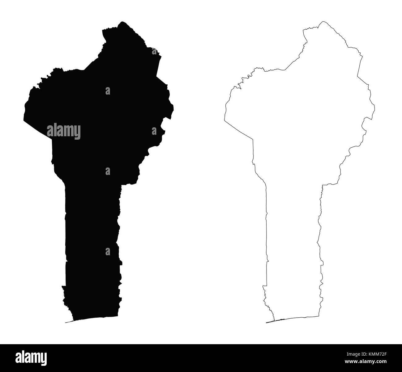 Benin mappa di contorno Illustrazione Vettoriale