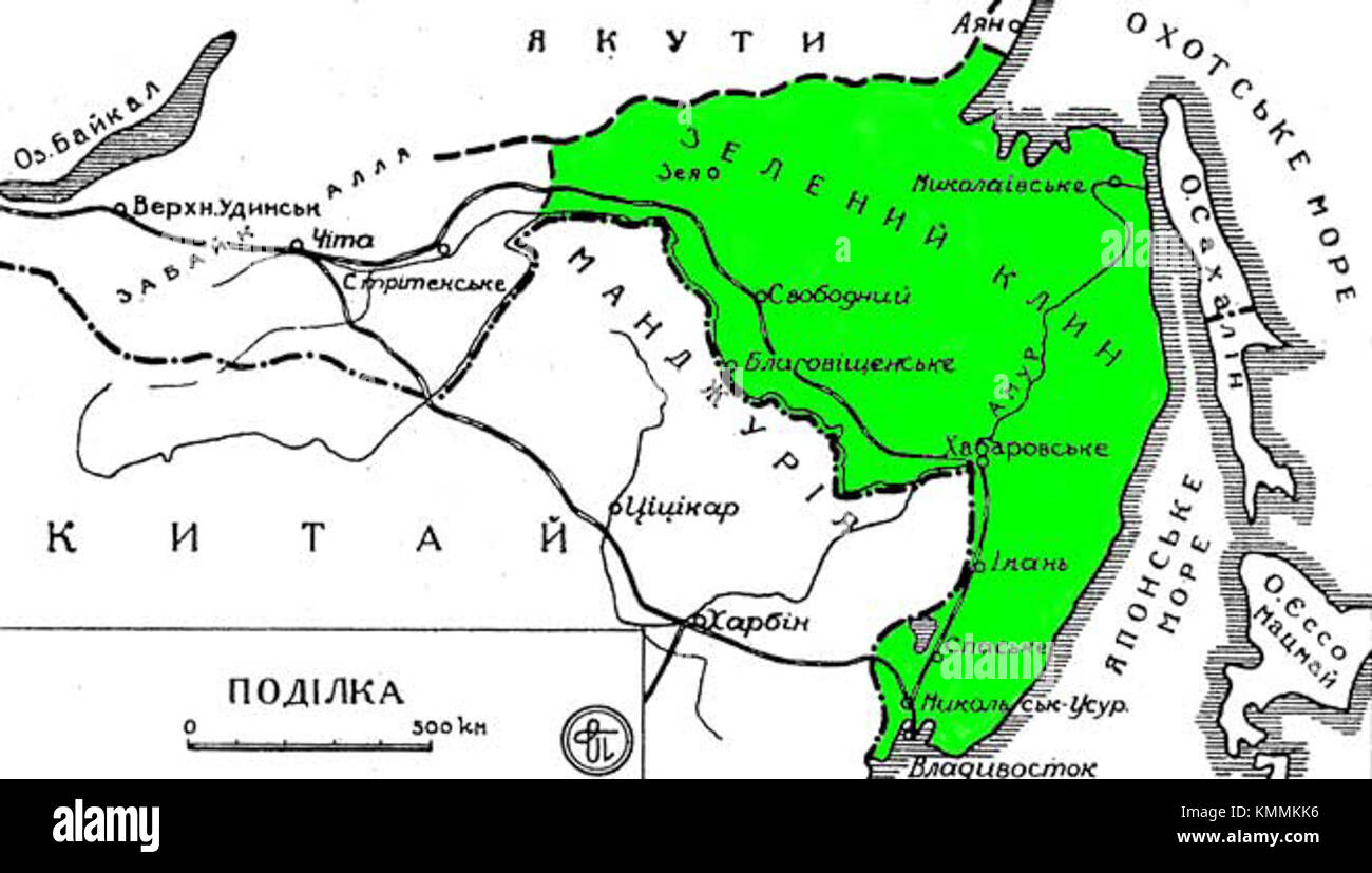 Una mappa dell'Ucraina verde, una regione conosciuta per i suoi paesaggi lussureggianti, le foreste e le bellezze naturali. La mappa evidenzia l'importanza ecologica e le caratteristiche geografiche dell'area. Foto Stock