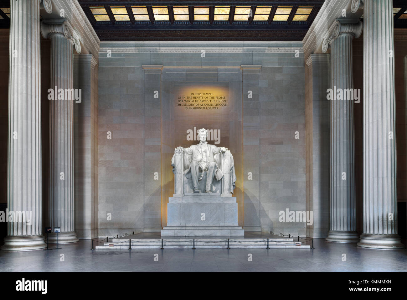 Lincoln Memorial interno in Washington, DC Foto Stock