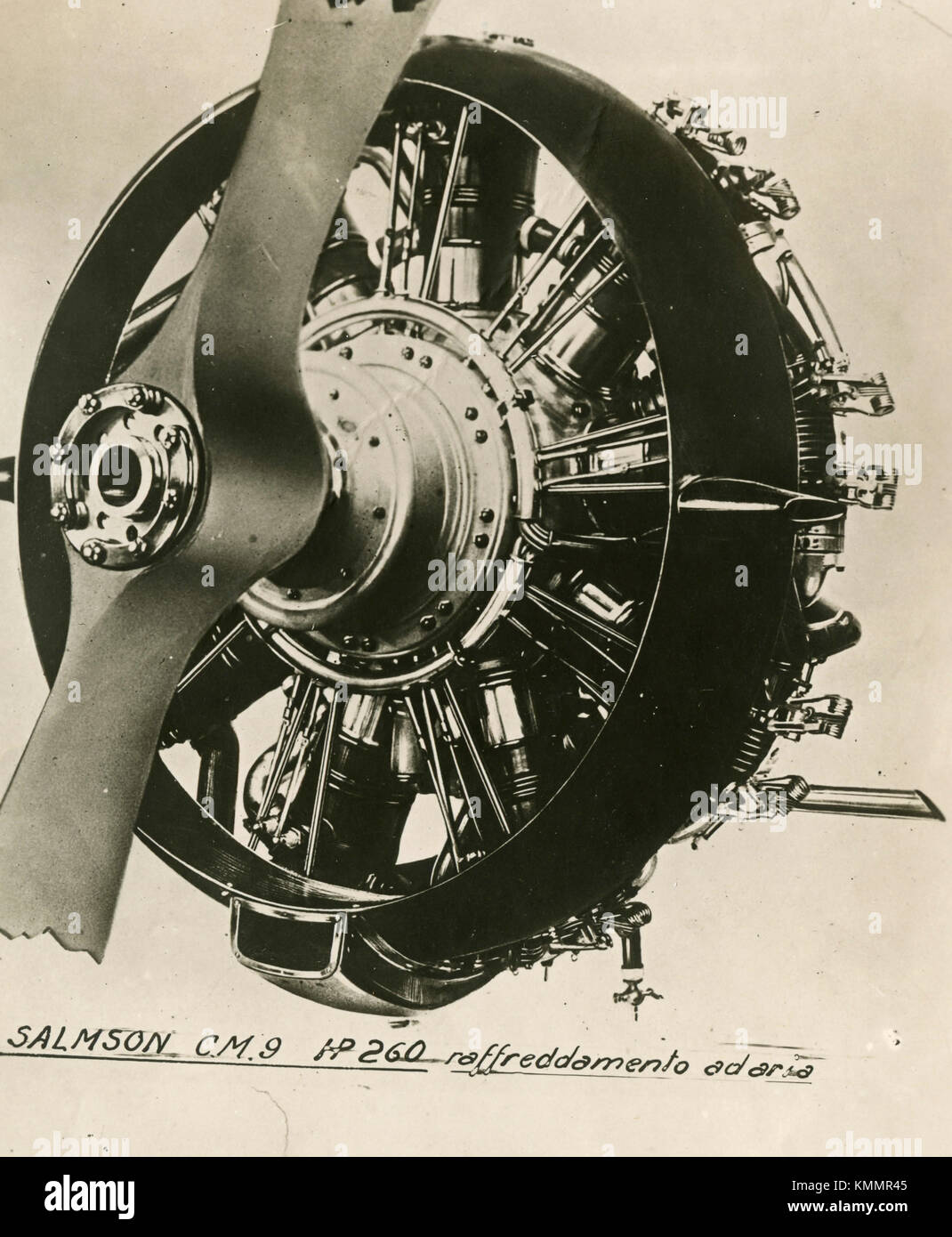 Aviazione motore radiale Salmson CM9 HP 260, Francia 1920s Foto Stock