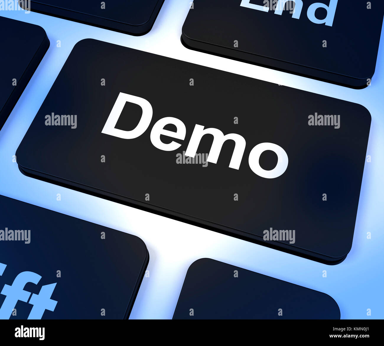 Demo Chiave del computer per scaricare una versione di prova del software Foto Stock
