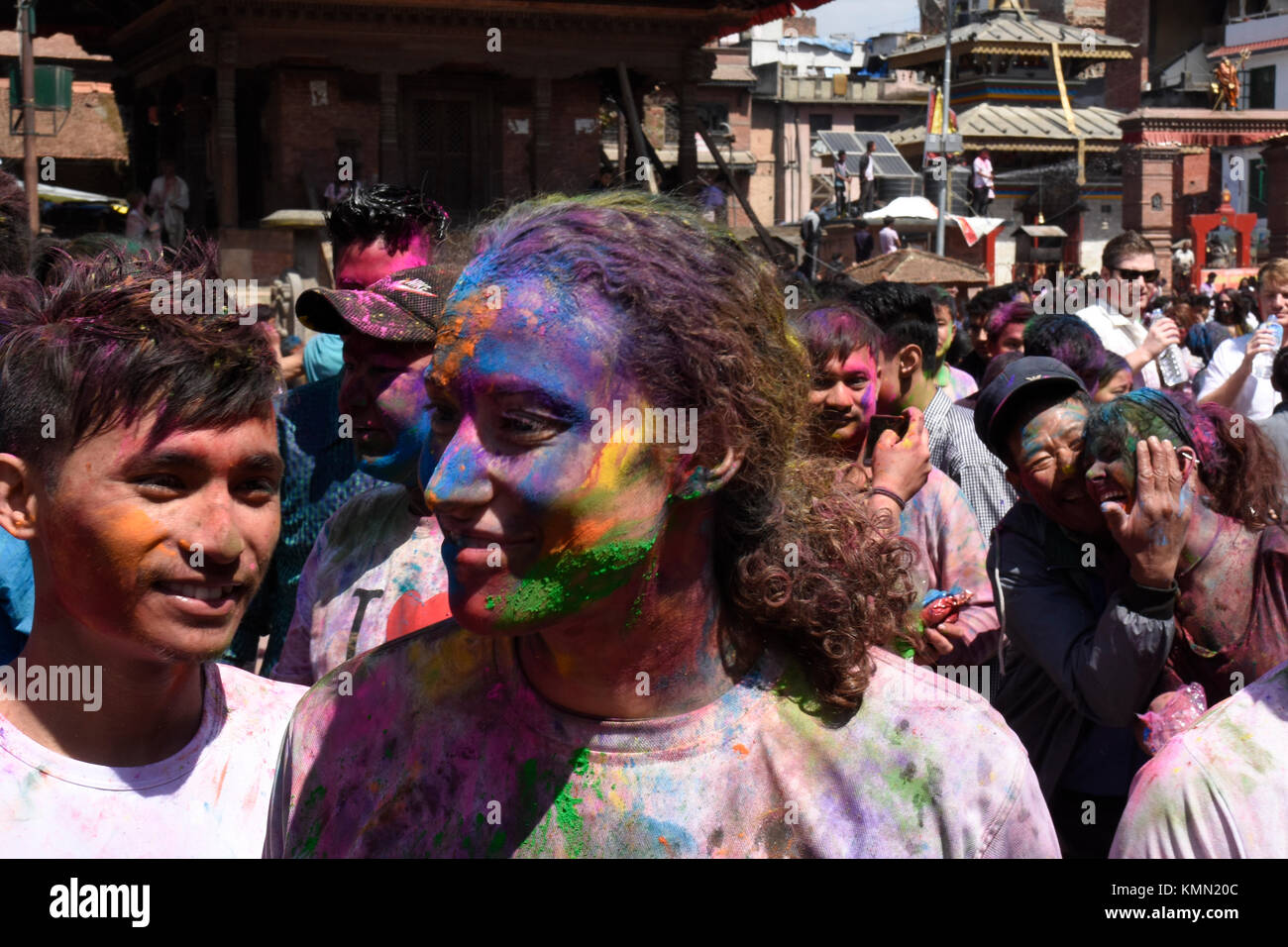 Holi festival in Kathmandu, Nepal Foto Stock