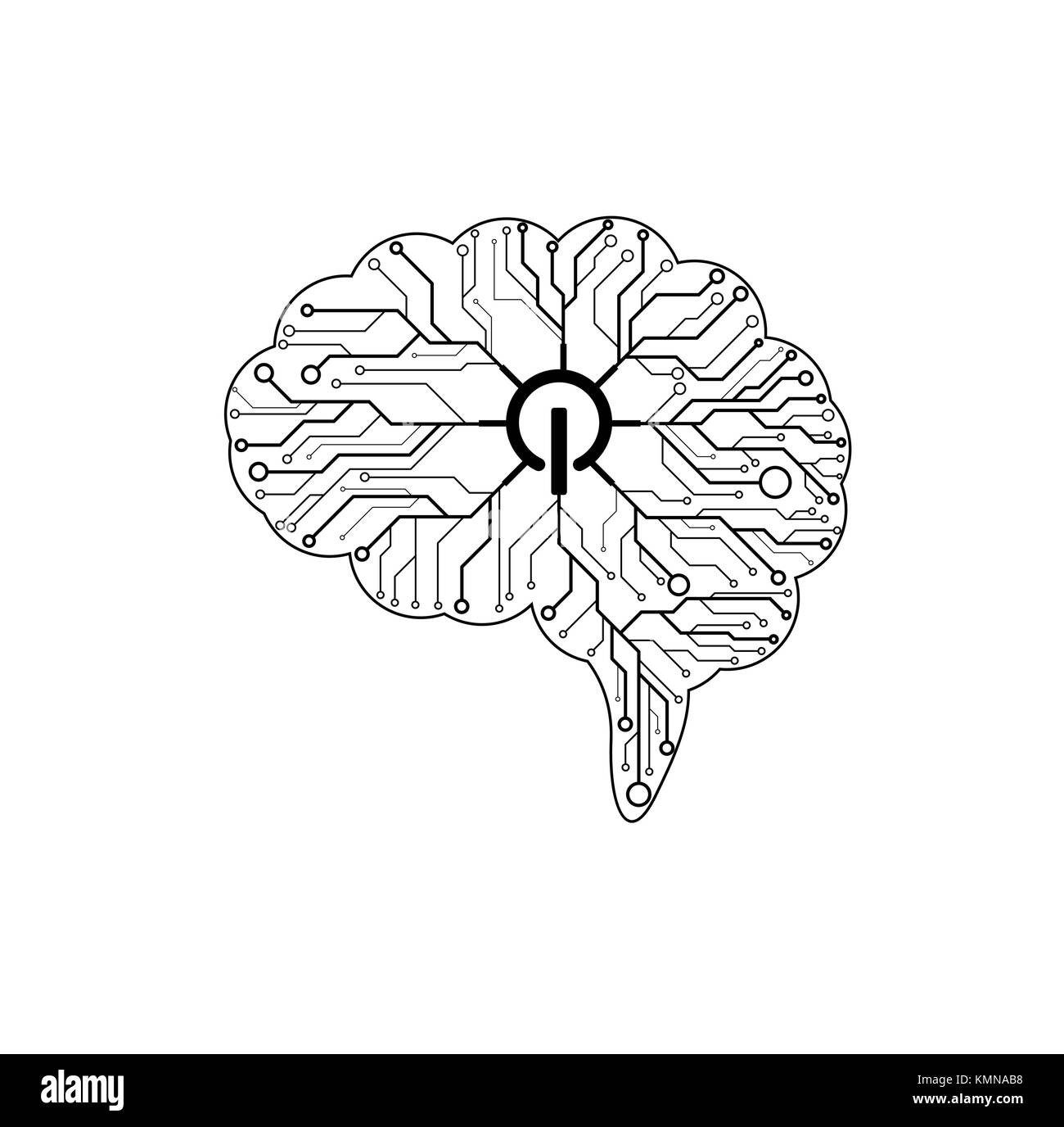 Riassunto di intelligenza artificiale. Tecnologia web sfondo. Concetto virtuale Illustrazione Vettoriale