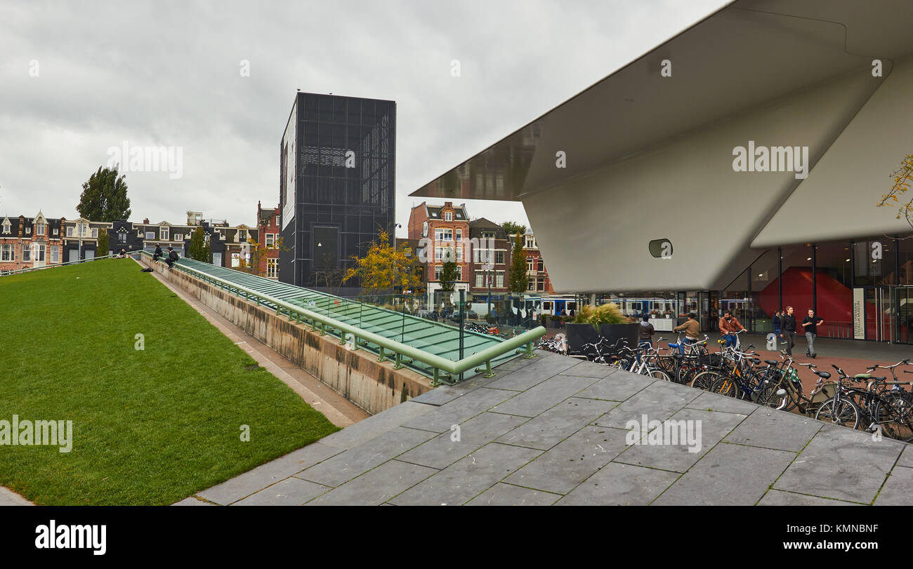 Estensione del Museo Stedelijk di moderno e contemporaneo arte da Benthem Crouwel Architects, Museumplein (Museum Square), Amsterdam, Olanda Foto Stock