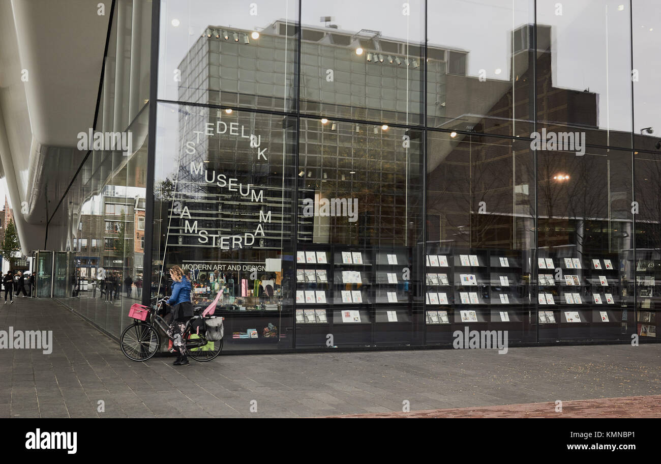 Estensione del Museo Stedelijk di moderno e contemporaneo arte da Benthem Crouwel Architects, Museumplein (Museum Square), Amsterdam, Olanda Foto Stock