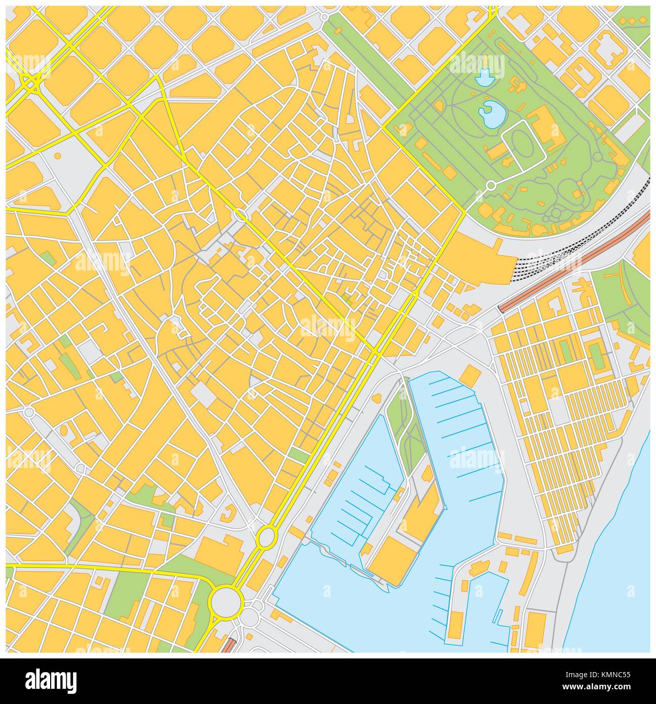 La città di barcellona mappa vettoriale Illustrazione Vettoriale
