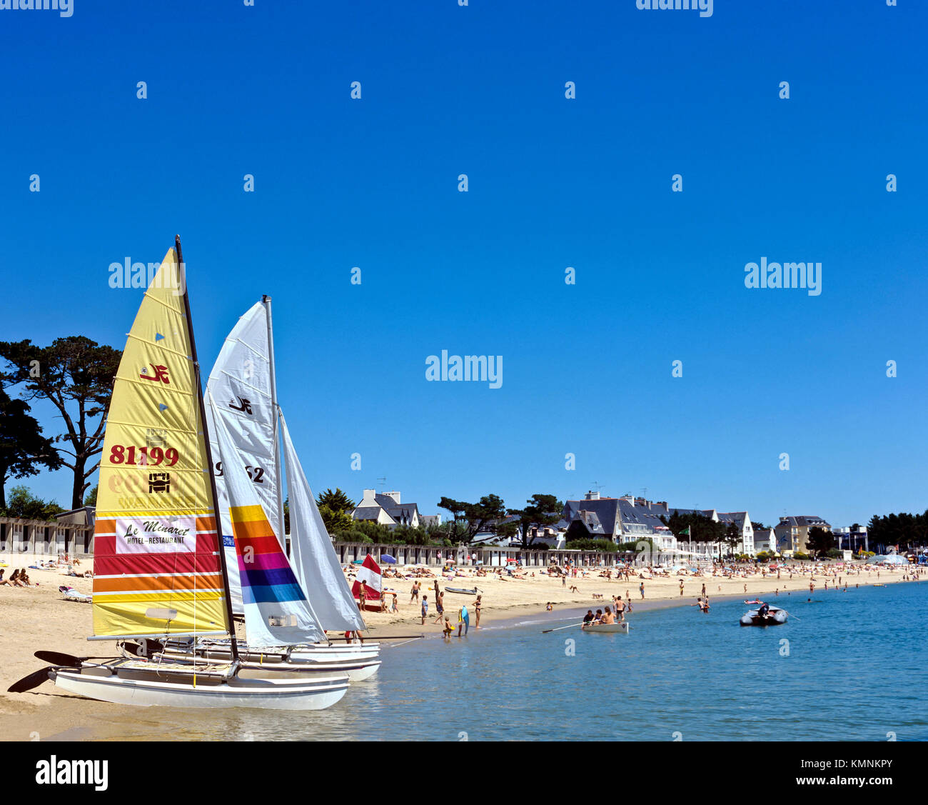 9688. Finisterre, Benodet, Spiaggia, Brittany, Francia Foto Stock
