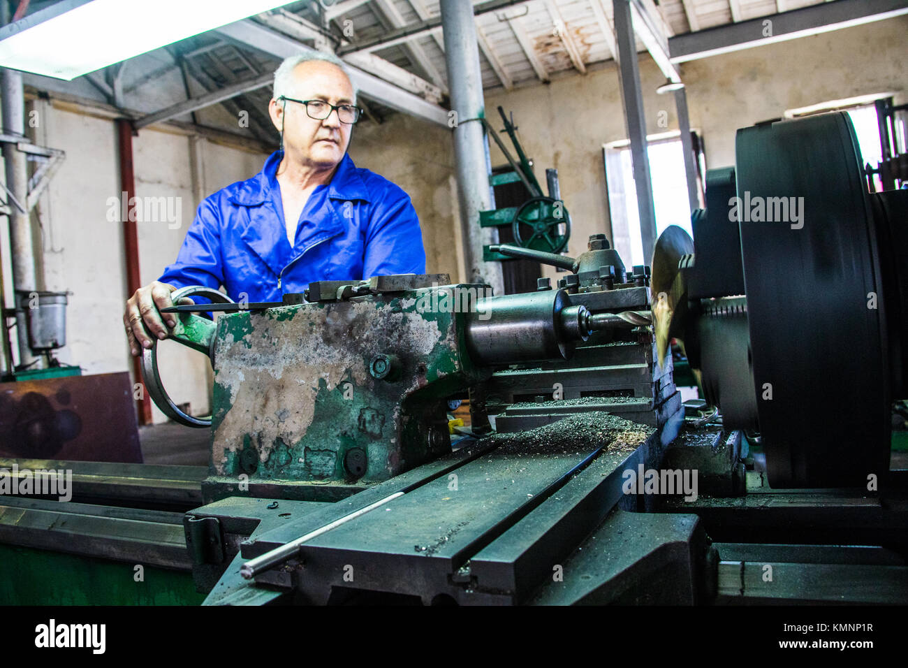 Custom elica per imbarcazioni di una fabbrica a Cienfuegos, Cuba Foto Stock