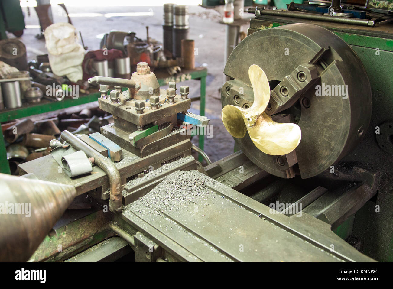 Custom elica per imbarcazioni di una fabbrica a Cienfuegos, Cuba Foto Stock