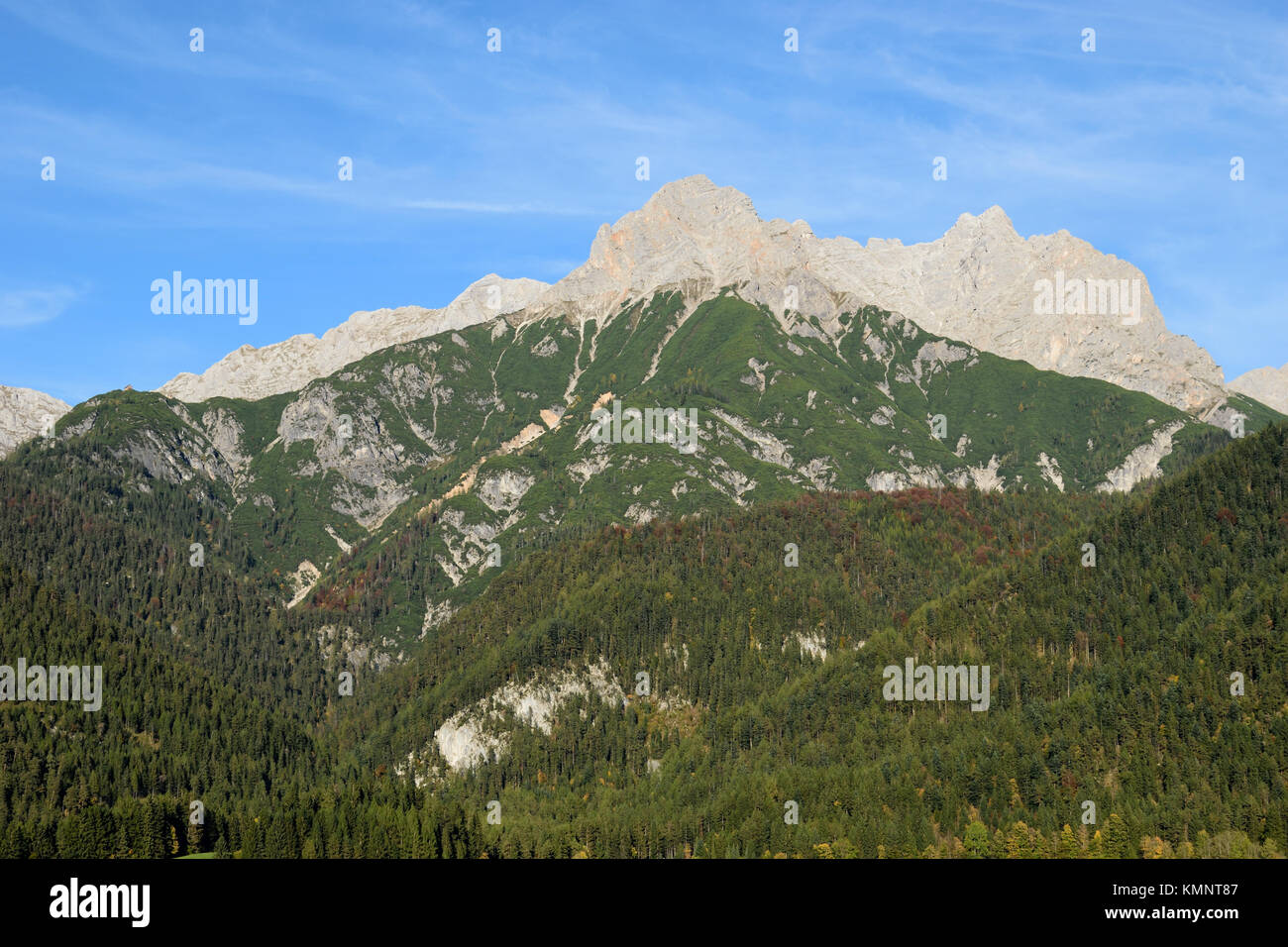 Persailhorn e Breithorn, 2 picchi a Steinernes Meer mountain range, sopra Bachwinkl vicino Saalfen, del Pinzgau, Austria Foto Stock