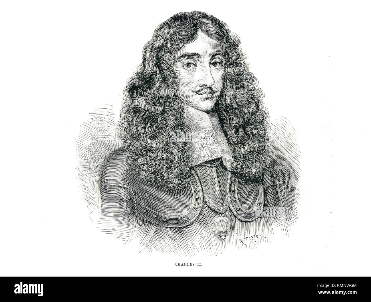 Il re Carlo II d'Inghilterra (1630 -1685) aveva regnato 1660-1685 Foto Stock
