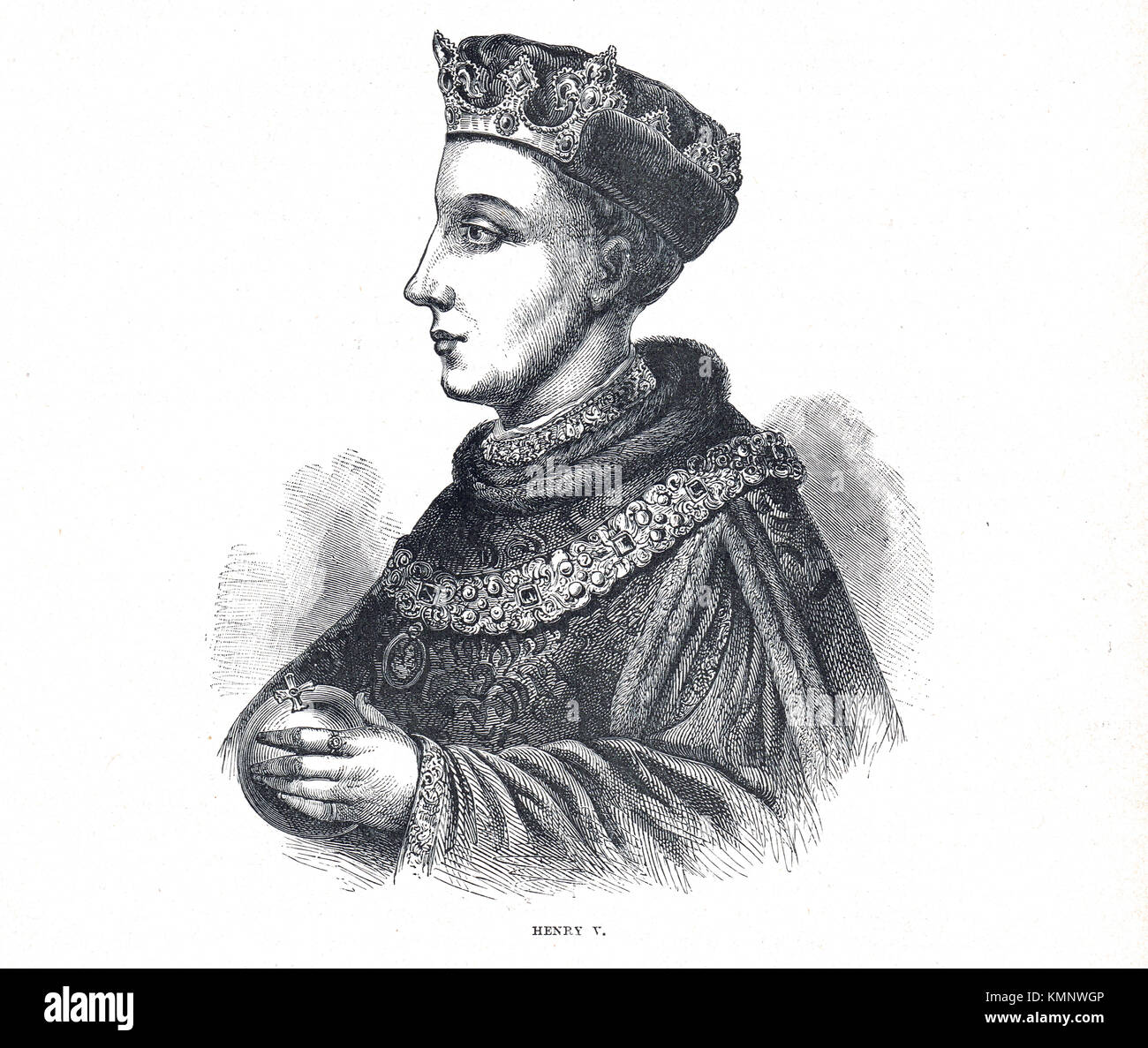 Re Enrico V d'Inghilterra, 1386-1422, regnò nel 1413-1422 Foto Stock