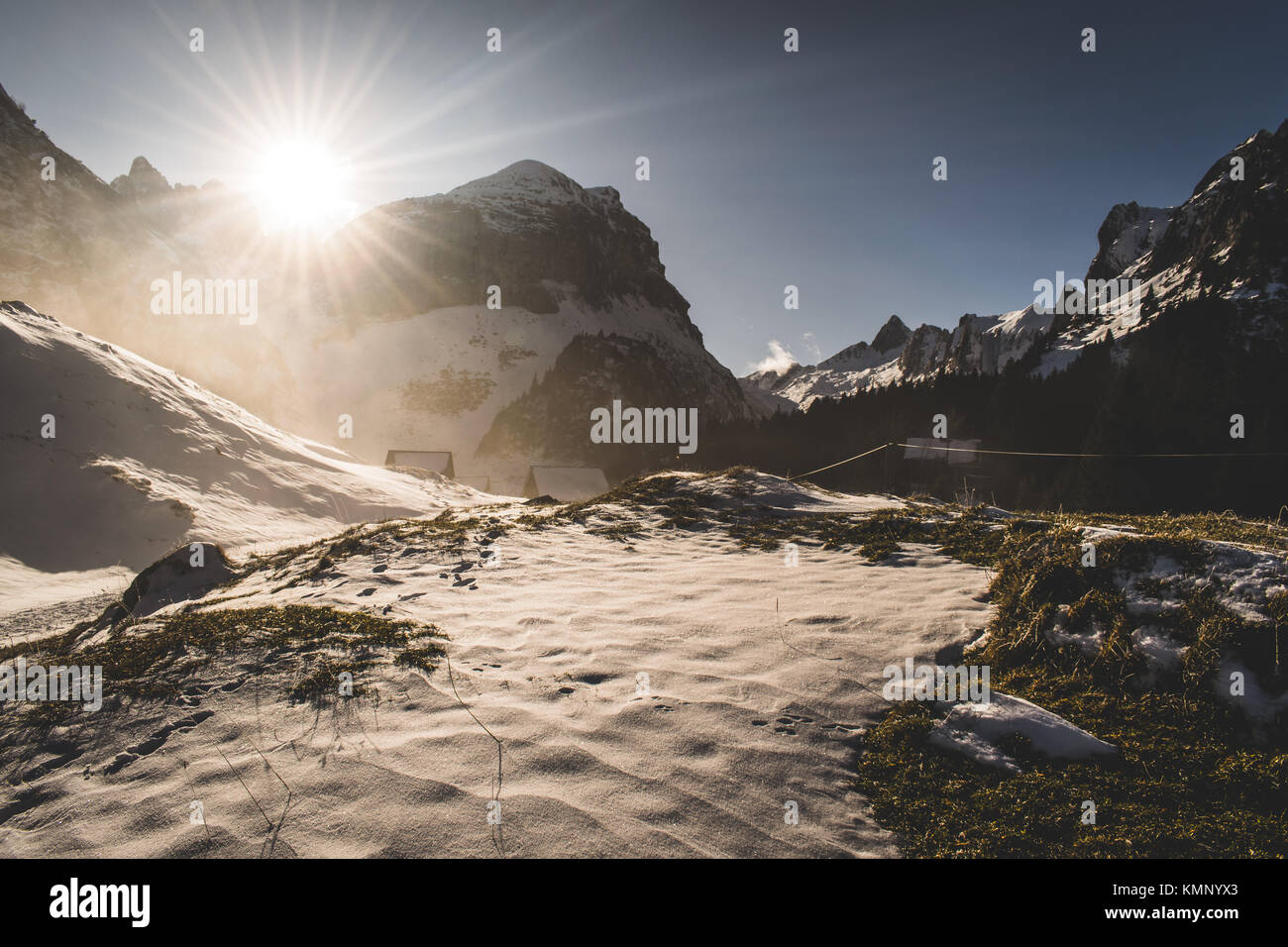 Awesome umore nelle alpi Foto Stock