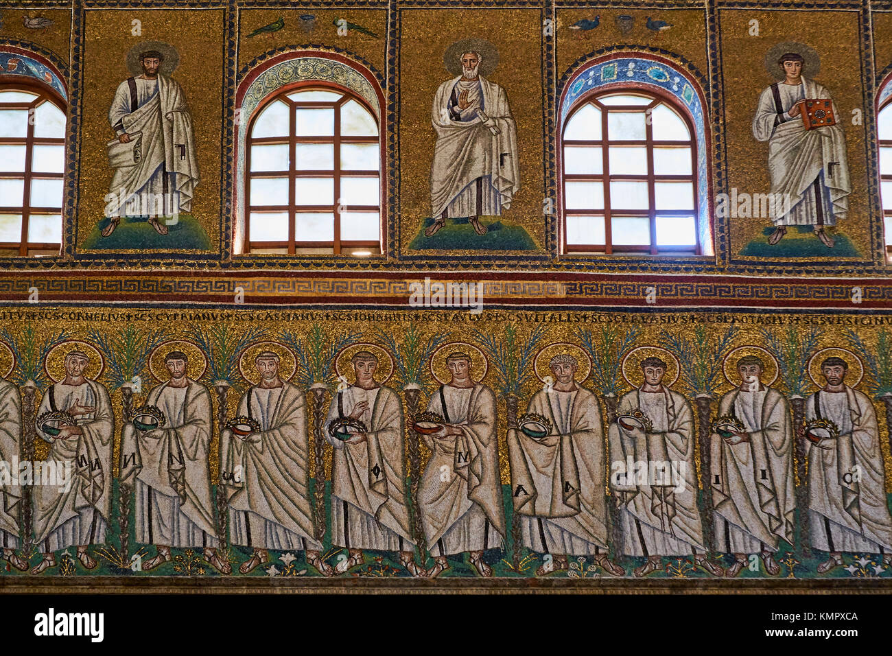 Italia, Emilia Romagna, Ravenna, Sant Apollinare Nuovo Basilica, patrimonio mondiale dell UNESCO Foto Stock