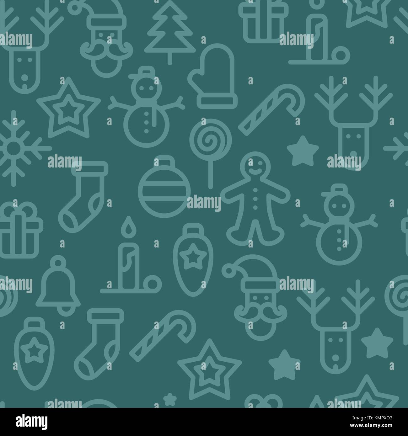 Simboli di natale seamless pattern semplice illustrazione vettoriale. Illustrazione Vettoriale