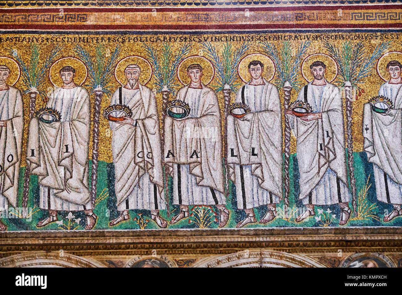 Italia, Emilia Romagna, Ravenna, Sant Apollinare Nuovo Basilica, patrimonio mondiale dell UNESCO Foto Stock