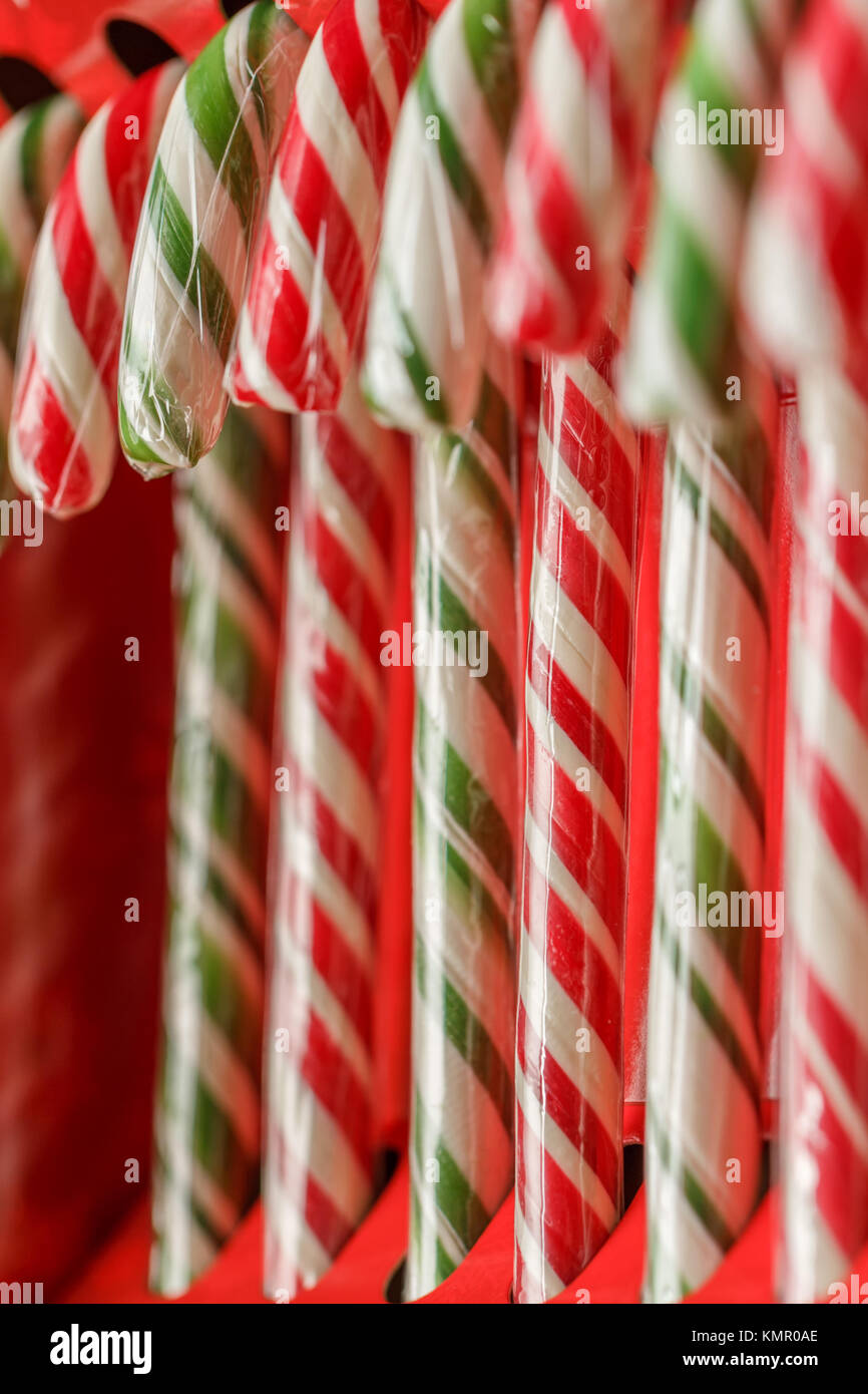 Candy cane. natale dolcezza. closeup. solido caramello festosa. Foto Stock