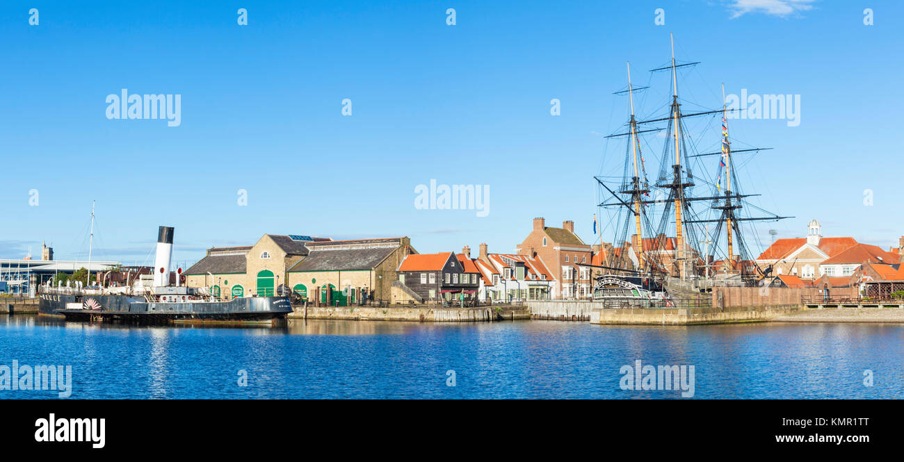 Inghilterra Inghilterra hartlepool hartlepool marina H M S Trincomalee una guerra napoleonica navy frigate restaurata come un museo vivente nave Hartlepool Contea di Durham Foto Stock