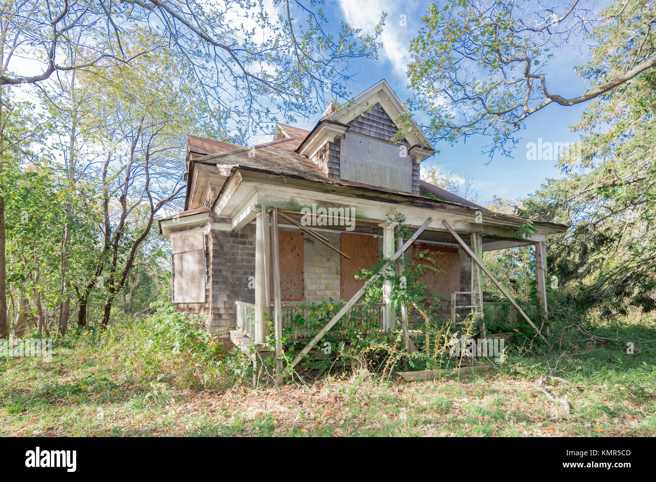 Casa abbandonata in Eastern long Island, NY Foto Stock