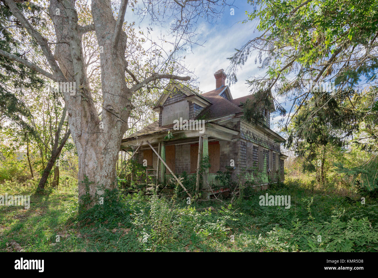 Casa abbandonata in Eastern long Island, NY Foto Stock