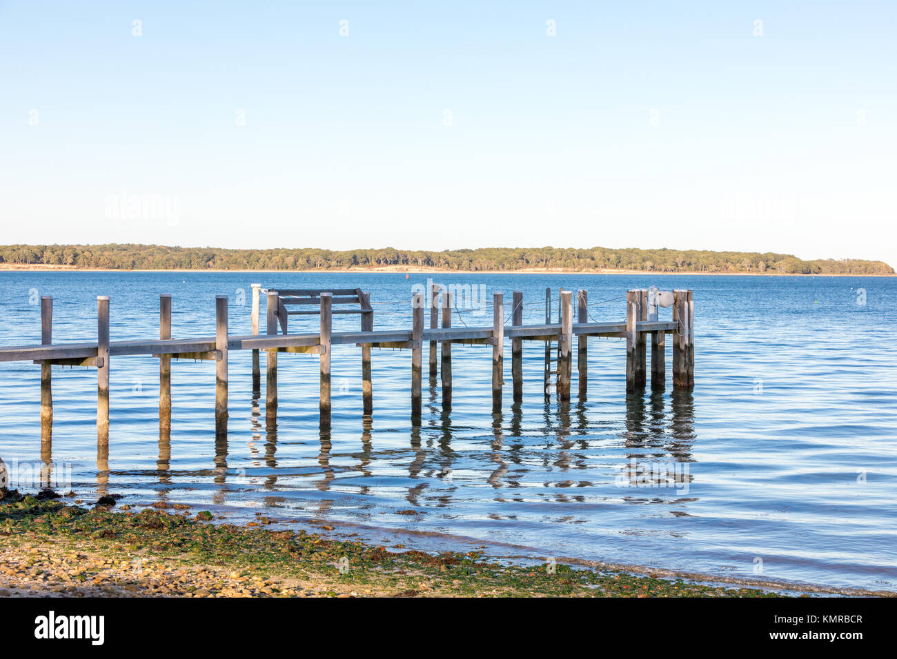 Dock in north haven, NY Foto Stock