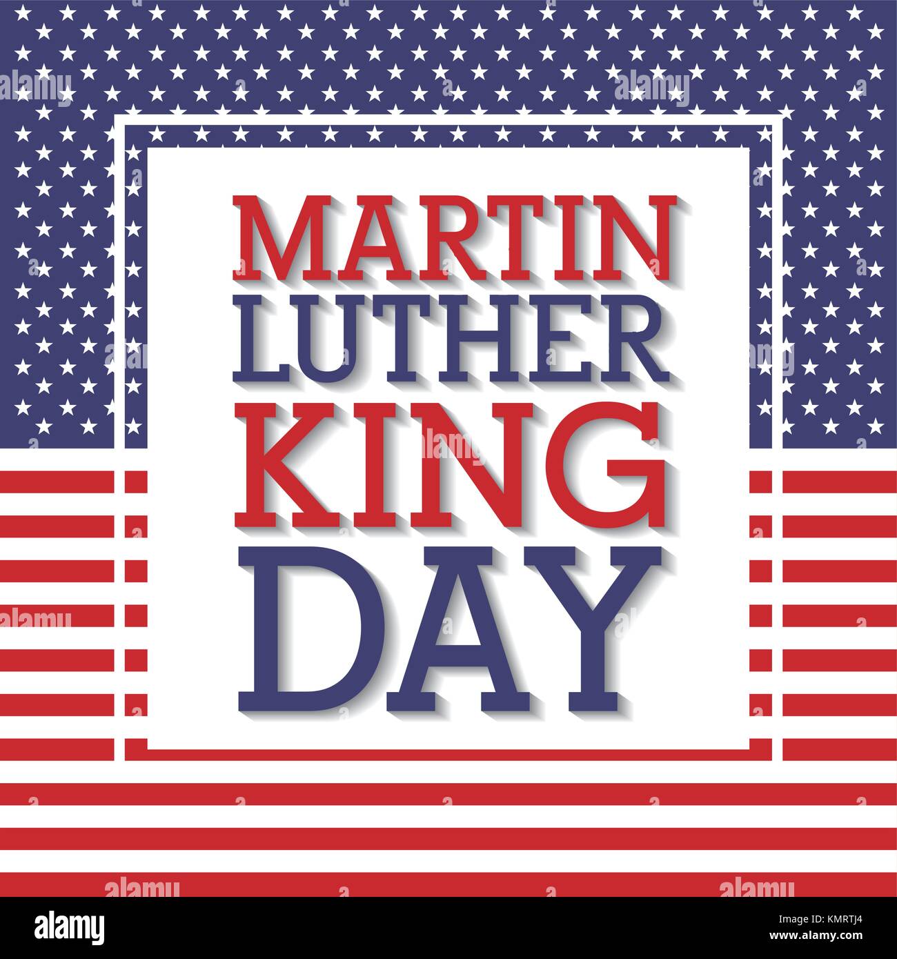 Martin Luther King giorno bandiera nazionale di decorazione del telaio Illustrazione Vettoriale