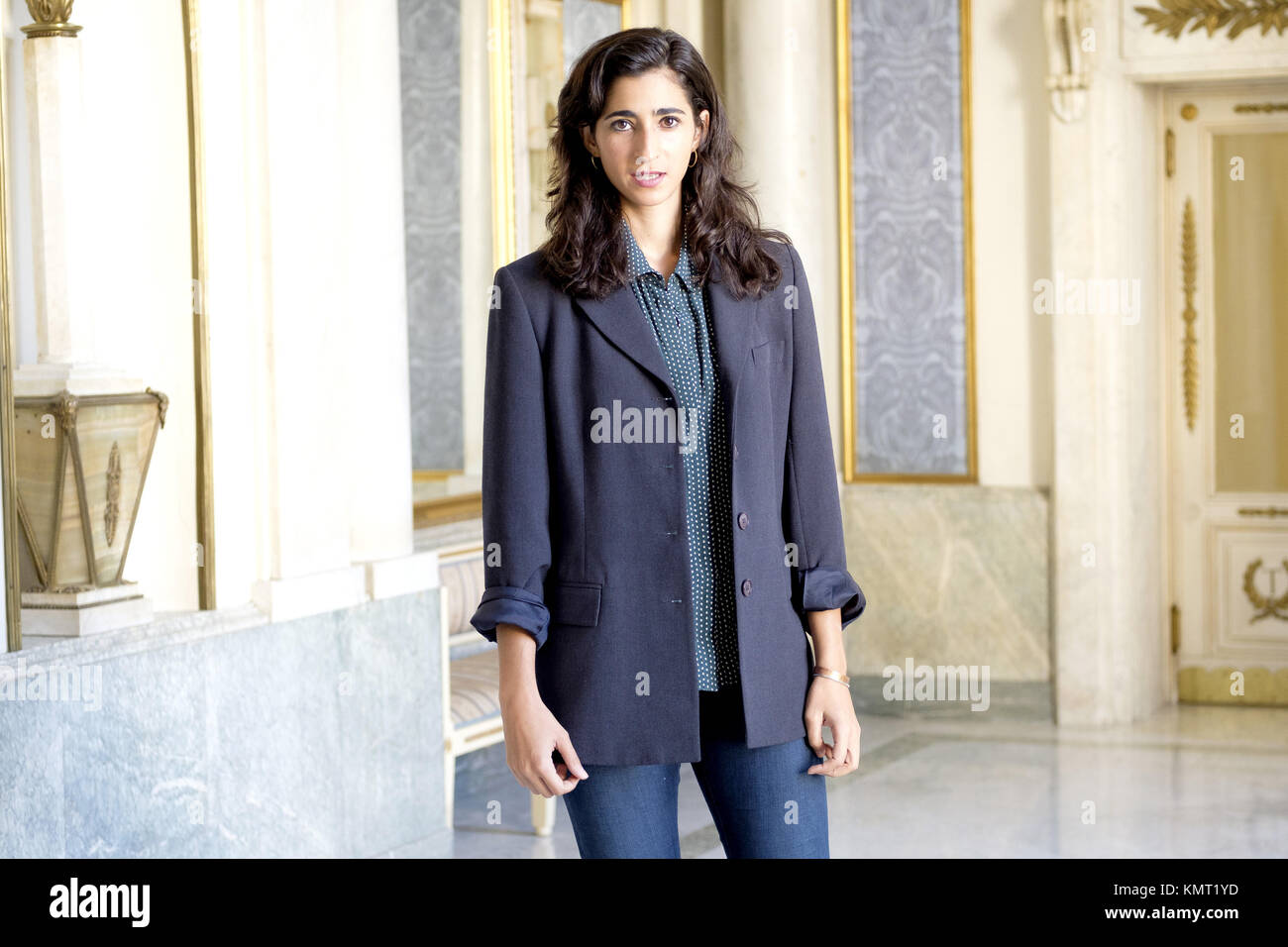 Alba flores durante un photocall per una fase di produzione di