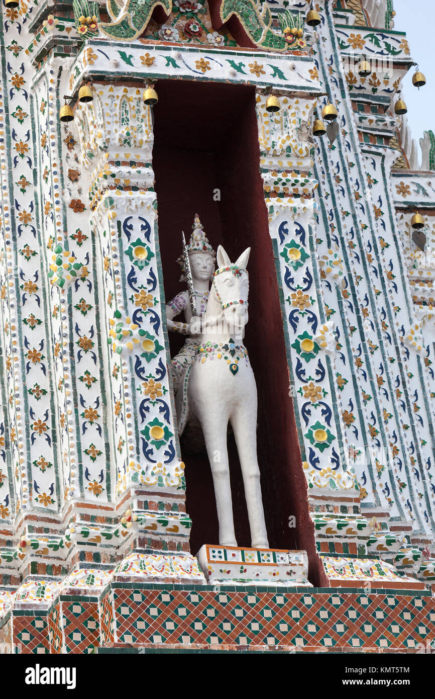 Bangkok, Tailandia. Wat Arun dettagli architettonici. Foto Stock