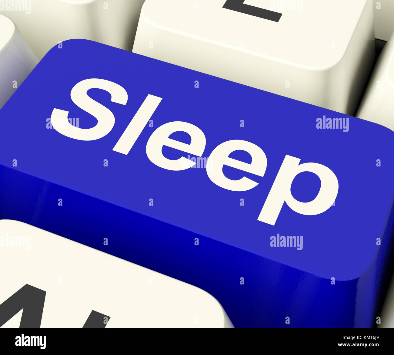 Dormire chiave del computer mostra l'insonnia o disturbi del sonno Online Foto Stock