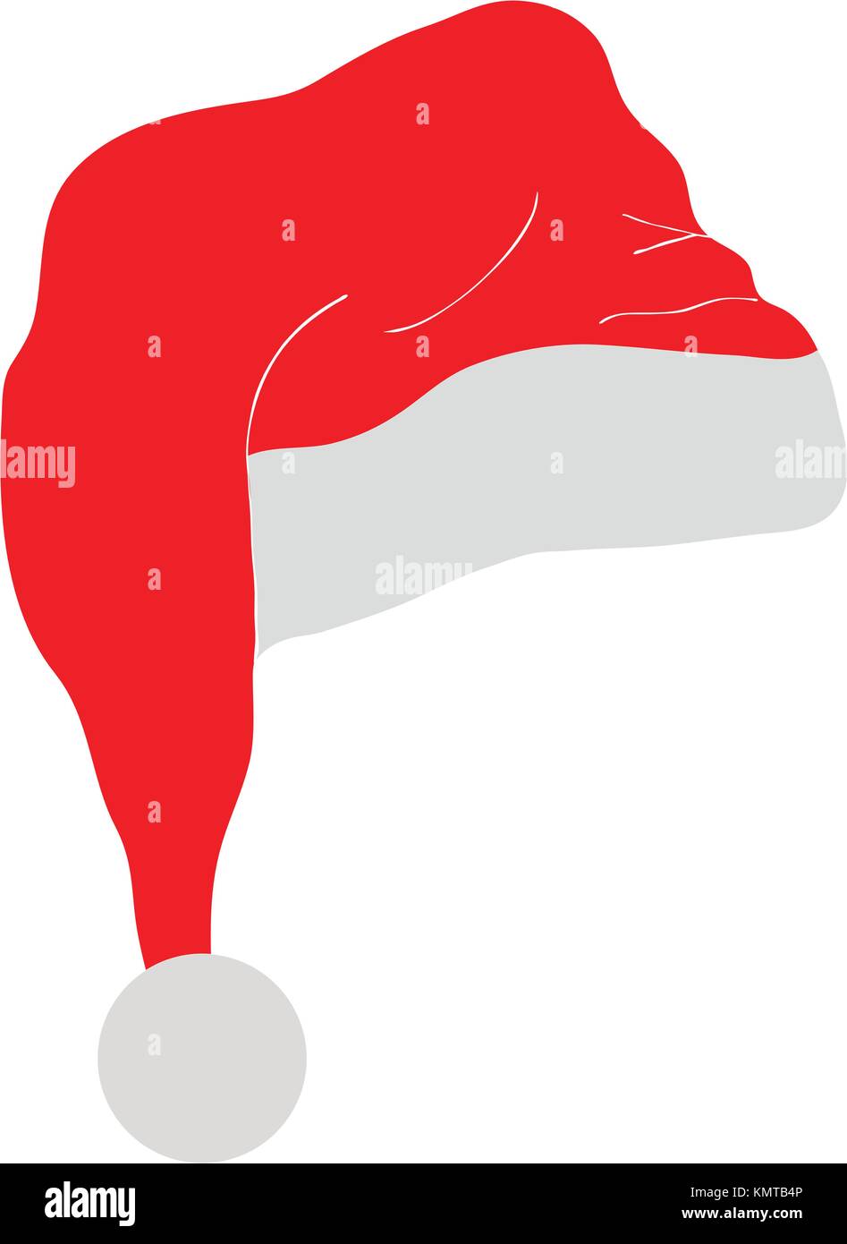 Santa Claus Red Hat o tappo per Natale isolato su sfondo bianco. Tradizionale ornamento di Natale icone e simboli eps10 vector Christmas santa Illustrazione Vettoriale